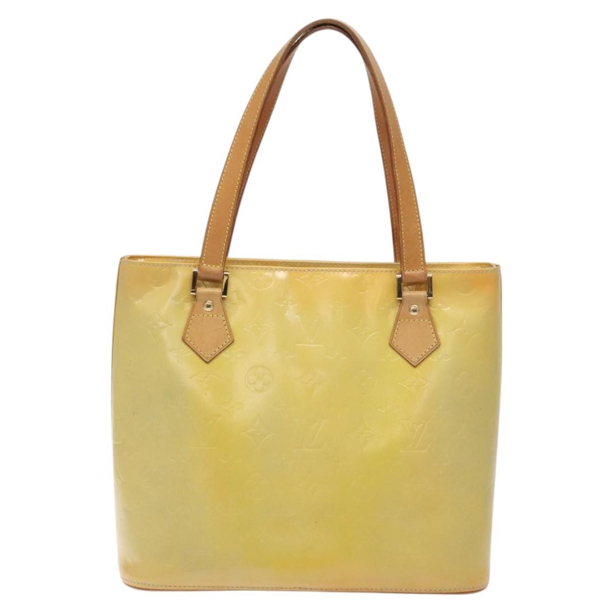 Louis Vuitton Houston Handbag Monogram Vernis, YELLOW, PATENT_LEATHER, Handbag