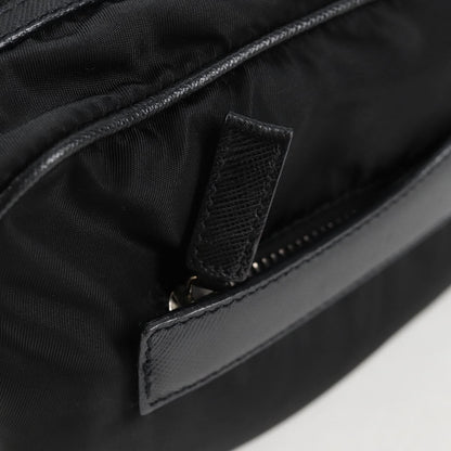 Prada Vintage Front Pocket Shoulder Bag Nylon, BLACK, NYLON, Shoulder bag