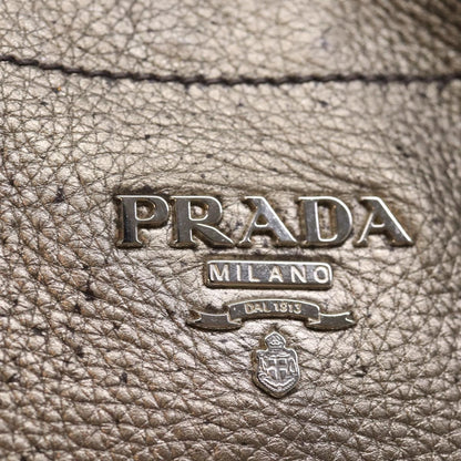 Prada Belted Hobo Vitello Daino, SILVER, LEATHER, Shoulder bag