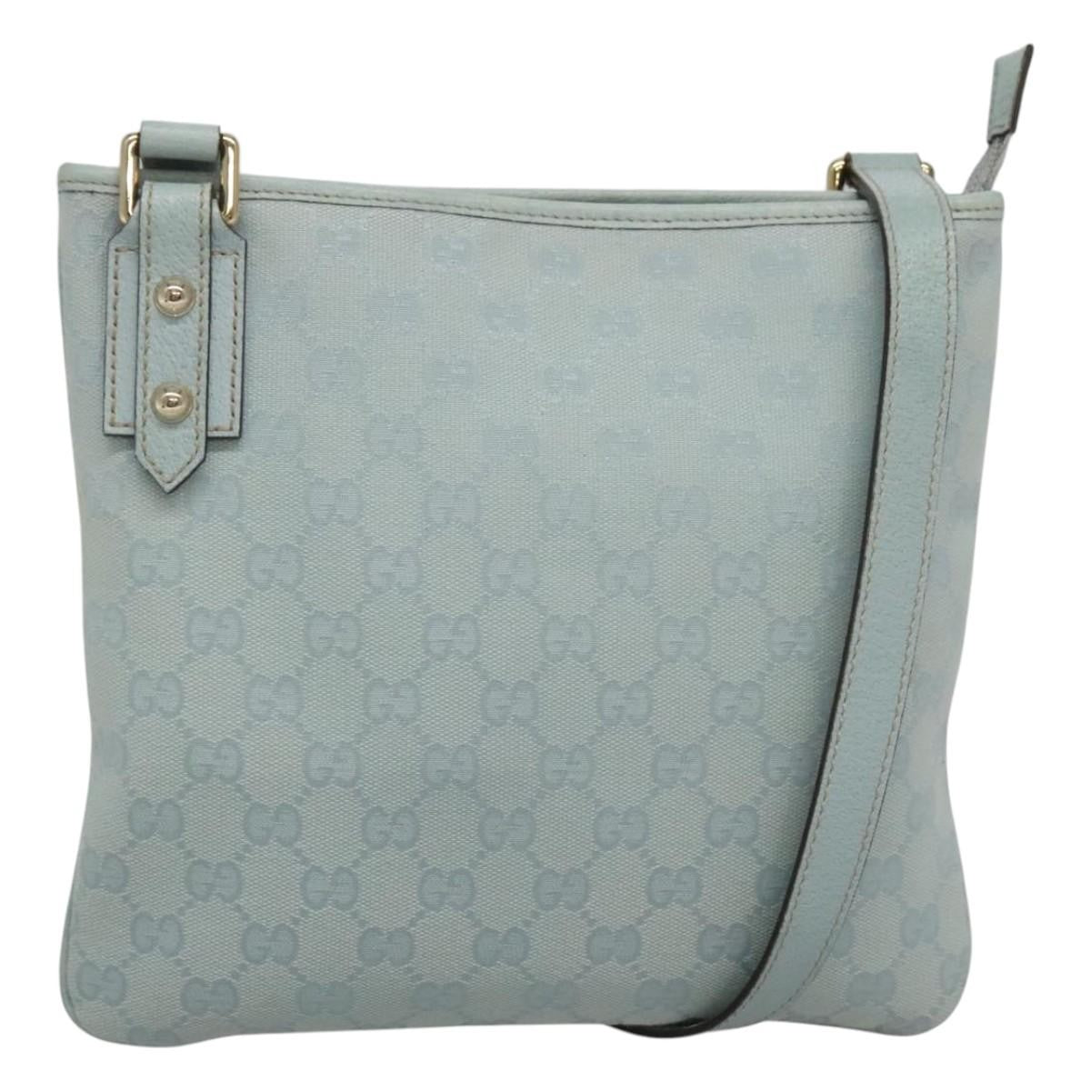 Gucci Vintage Flat Messenger Bag GG Canvas, BLUE, CANVAS, Shoulder bag