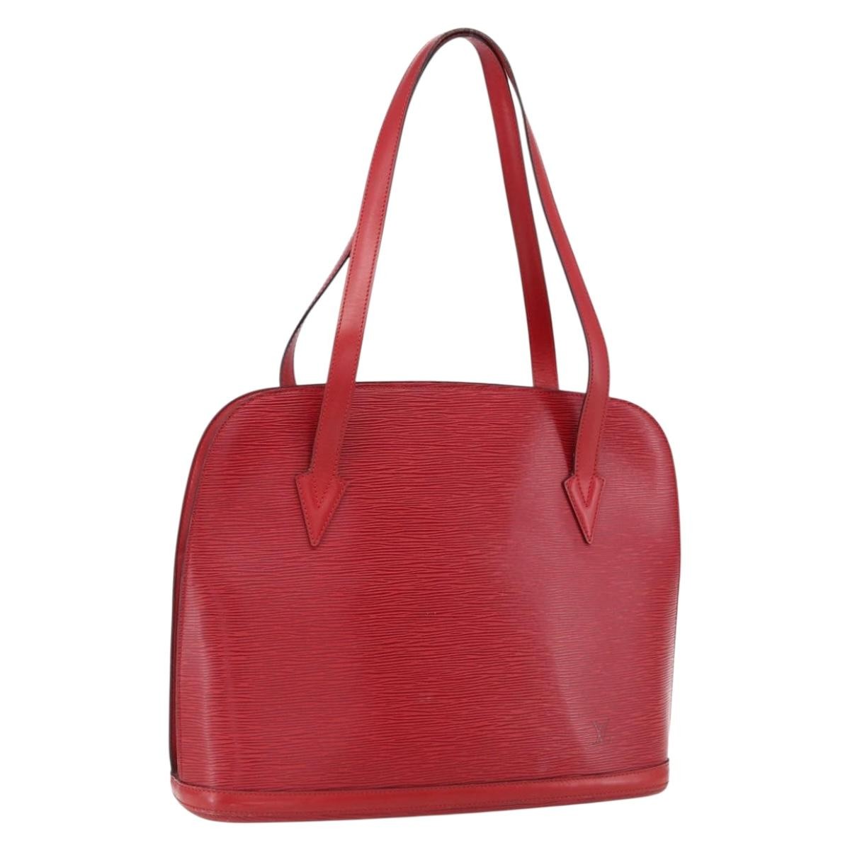 Louis Vuitton Lussac Handbag Epi Leather, RED, LEATHER, Shoulder bag