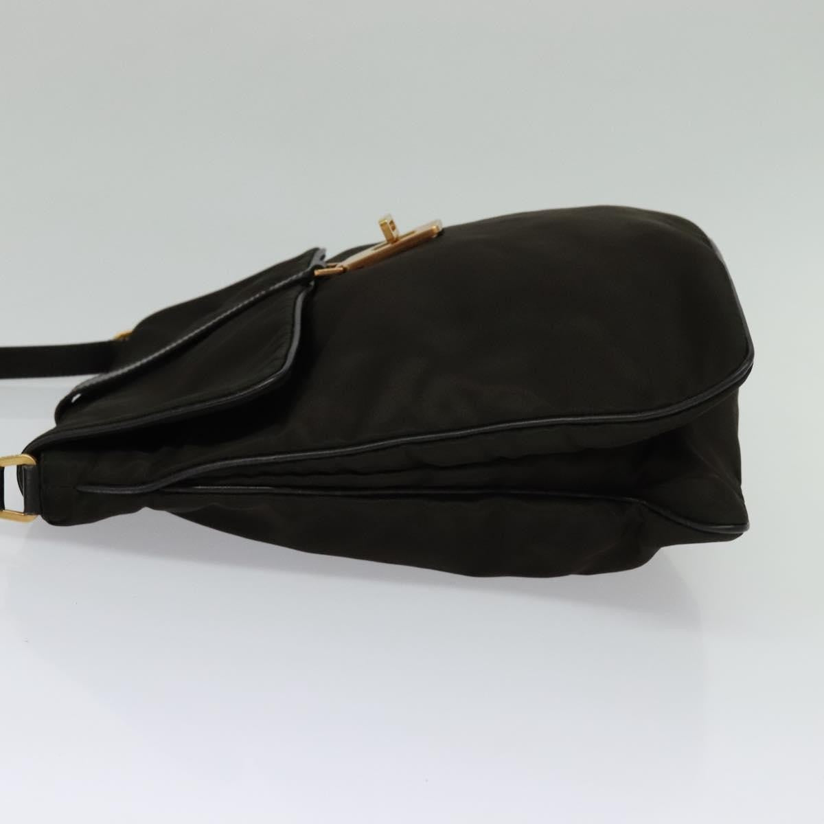 Prada Vintage Flap Messenger Bag Tessuto, Khaki, Nylon, Shoulder Bag
