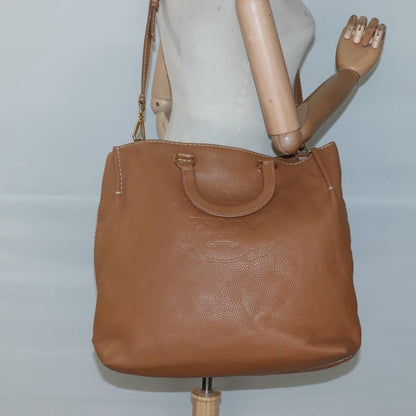 Prada Embossed Logo Convertible Open Tote Vitello Daino, BROWN, LEATHER, Tote bag