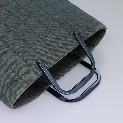 Chanel Chocolate Bar Tote Quilted Canvas, BLUE, CANVAS, Tote bag