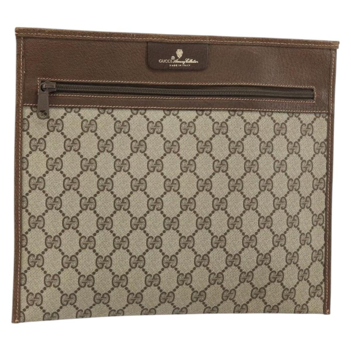 Gucci GG Supreme Clutch bag PVC, BEIGE, PVC, Clutche & pouche