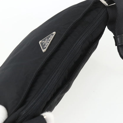 Prada Flat Messenger Bag Tessuto, BLACK, NYLON, Shoulder bag