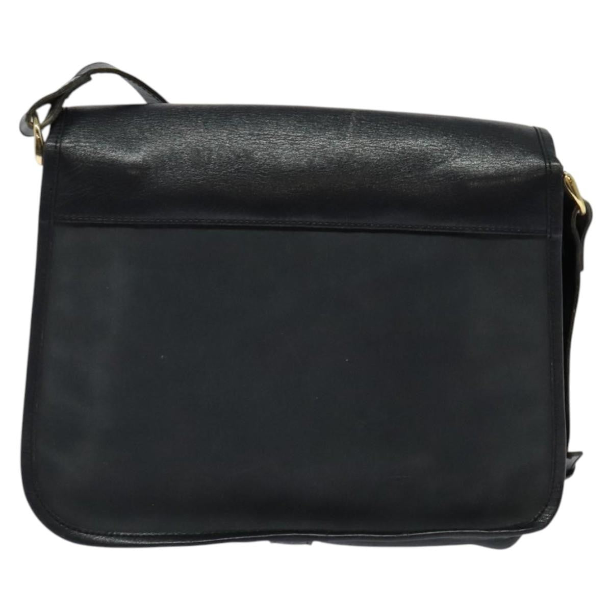 Burberry Flap Shoulder Bag Leather, NAVY, LEATHER, Shoulder bag