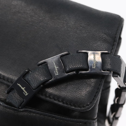 Salvatore Ferragamo Vintage Shoulder Bag Leather, BLACK, LEATHER, Shoulder bag