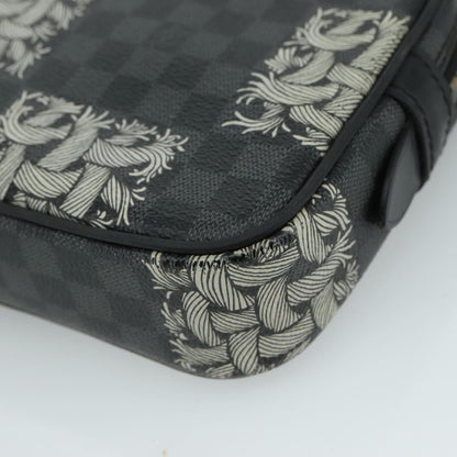 Louis Vuitton Pochette Volga Limited Edition Nemeth Damier Graphite, BLACK, CANVAS, Clutche & pouche