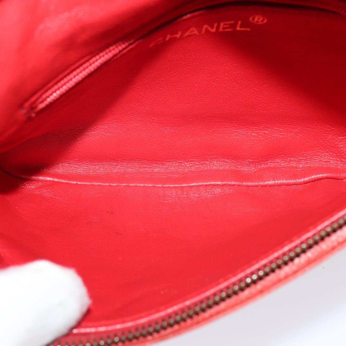 Chanel Vintage Zip Belt Bag Quilted Caviar, Red, Leather, Shoulder Bag