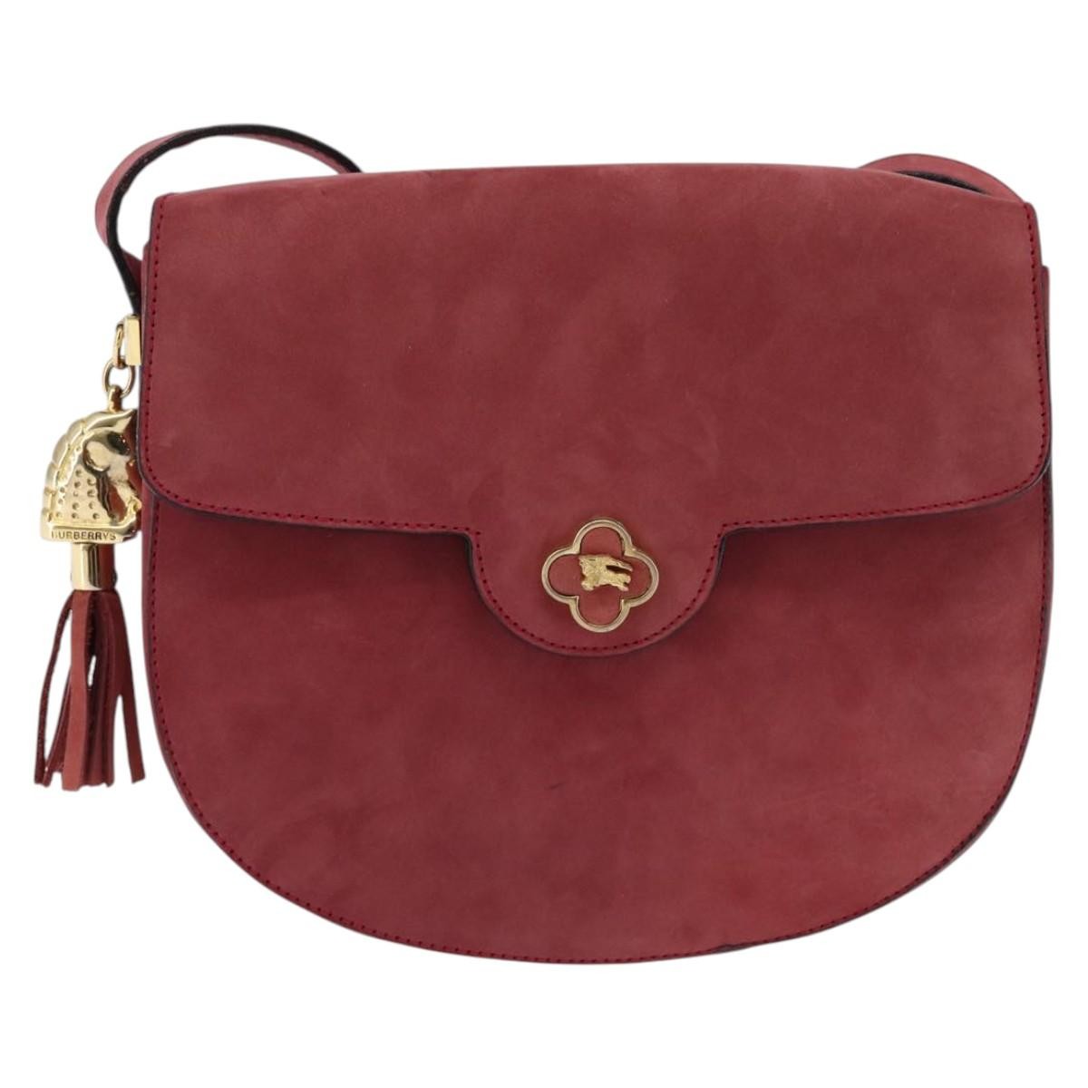 Burberry Vintage Crossbody Bag Suede, PINK, SUEDE, Shoulder bag
