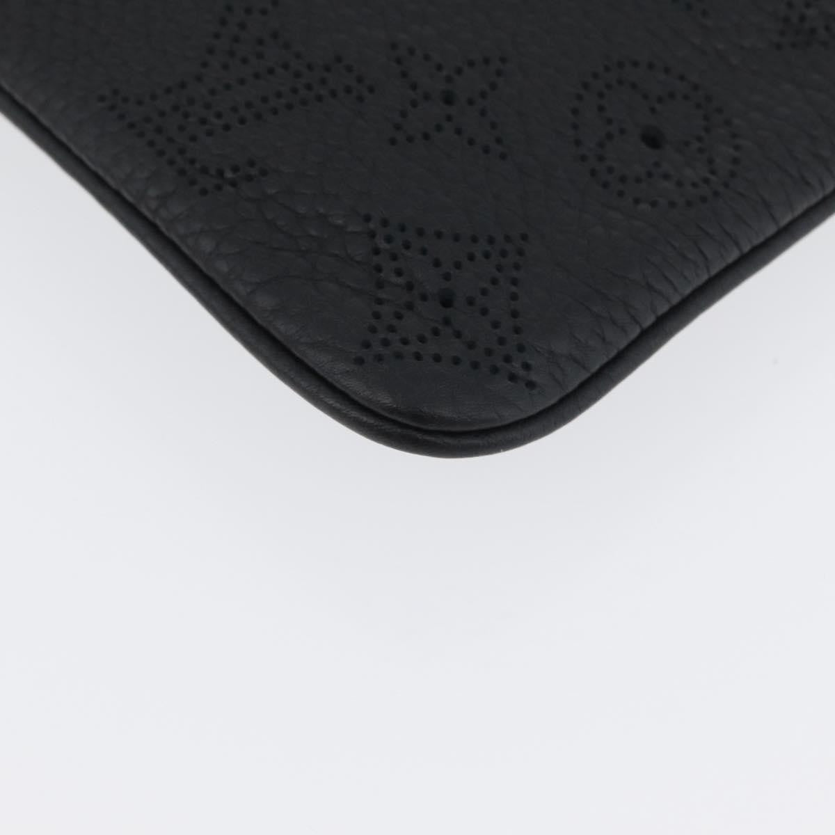 Louis Vuitton Selene Pochette Mahina Leather, Black, Leather, Clutch