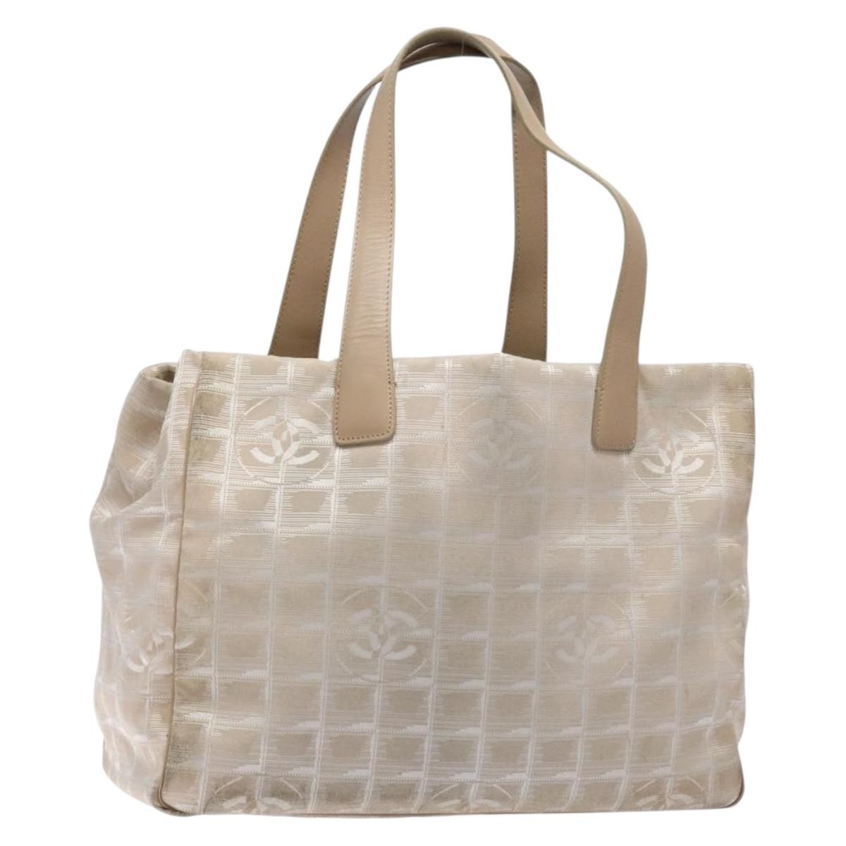 Chanel Travel Line Tote Nylon, BEIGE, NYLON, Tote bag