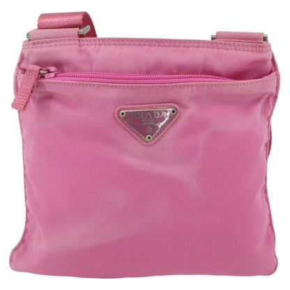 Prada Front Pocket Messenger Bag Tessuto, PINK, NYLON, Shoulder bag