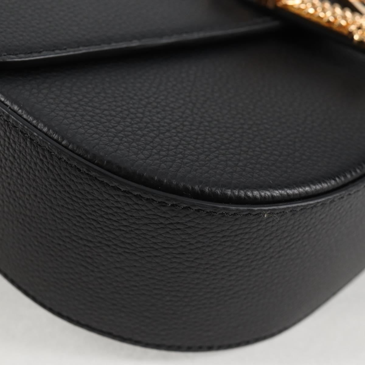 Versace Virtus Flap Messenger Bag Leather, BLACK, LEATHER, Crossbody bag