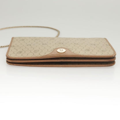 Christian Dior Vintage Honeycomb chain Canvas, BEIGE, CANVAS, Handbag