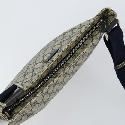 Gucci Zip Top Messenger Bag GG Coated Canvas, NAVY, PVC, Shoulder bag