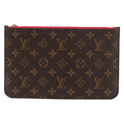 Louis Vuitton Neverfull Pochette Monogram Canvas, BROWN, CANVAS, Clutche & pouche