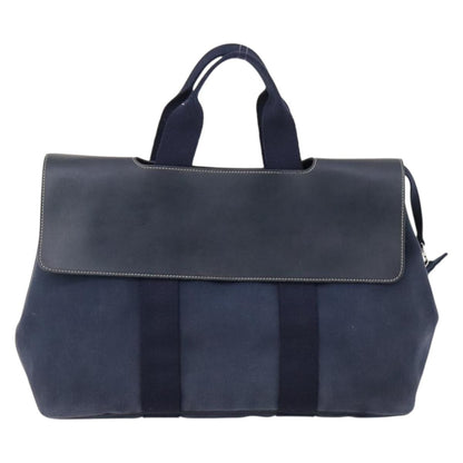 Hermes Valparaiso Bag Toile and Leather, NAVY, CANVAS, Handbag