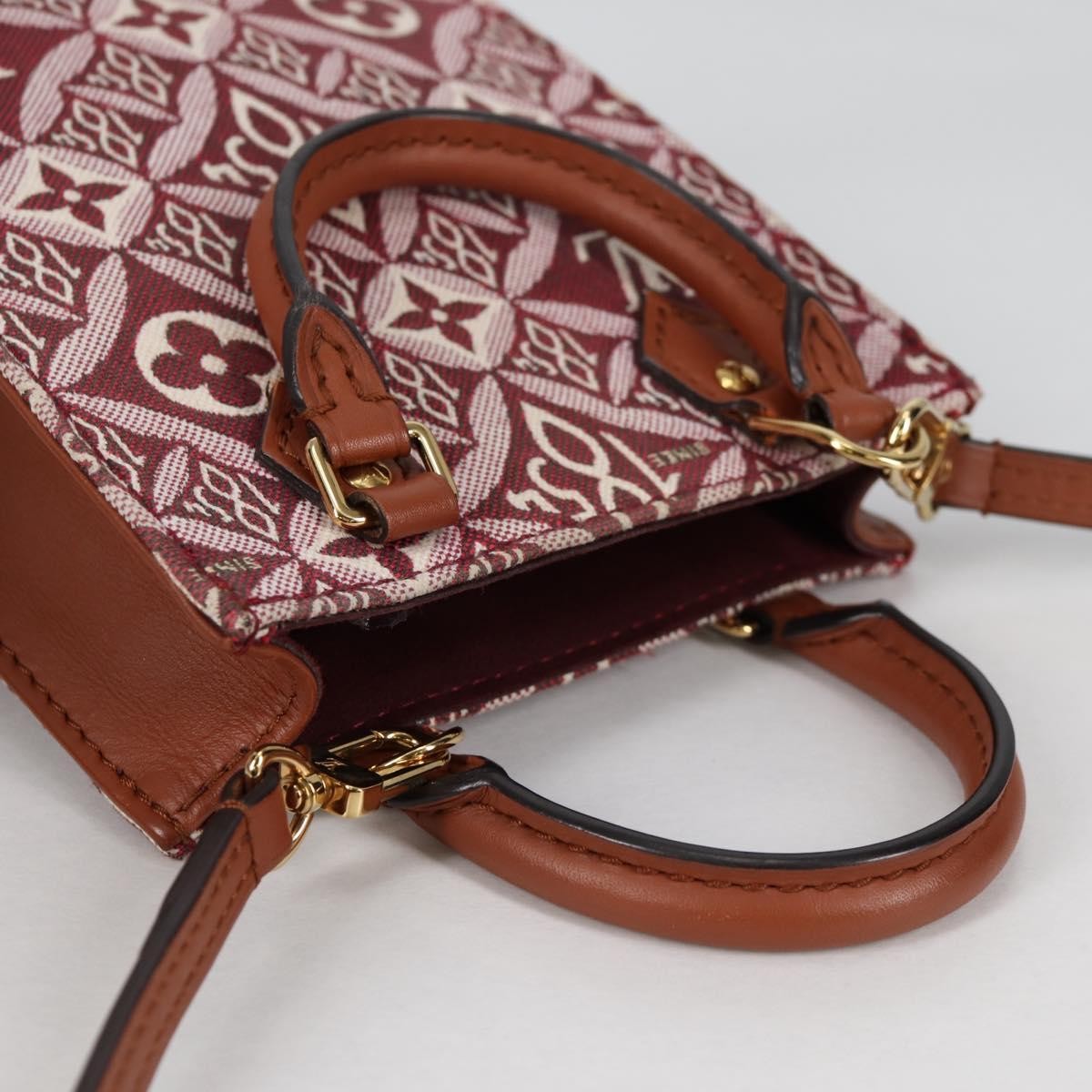 Louis Vuitton Petit Sac Plat Bag Limited Edition Since 1854 Monogram Jacquard, BROWN, CANVAS, Handbag