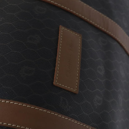 Christian Dior Vintage Honeycomb Handbag Canvas Leather, BLACK, CANVAS, Handbag