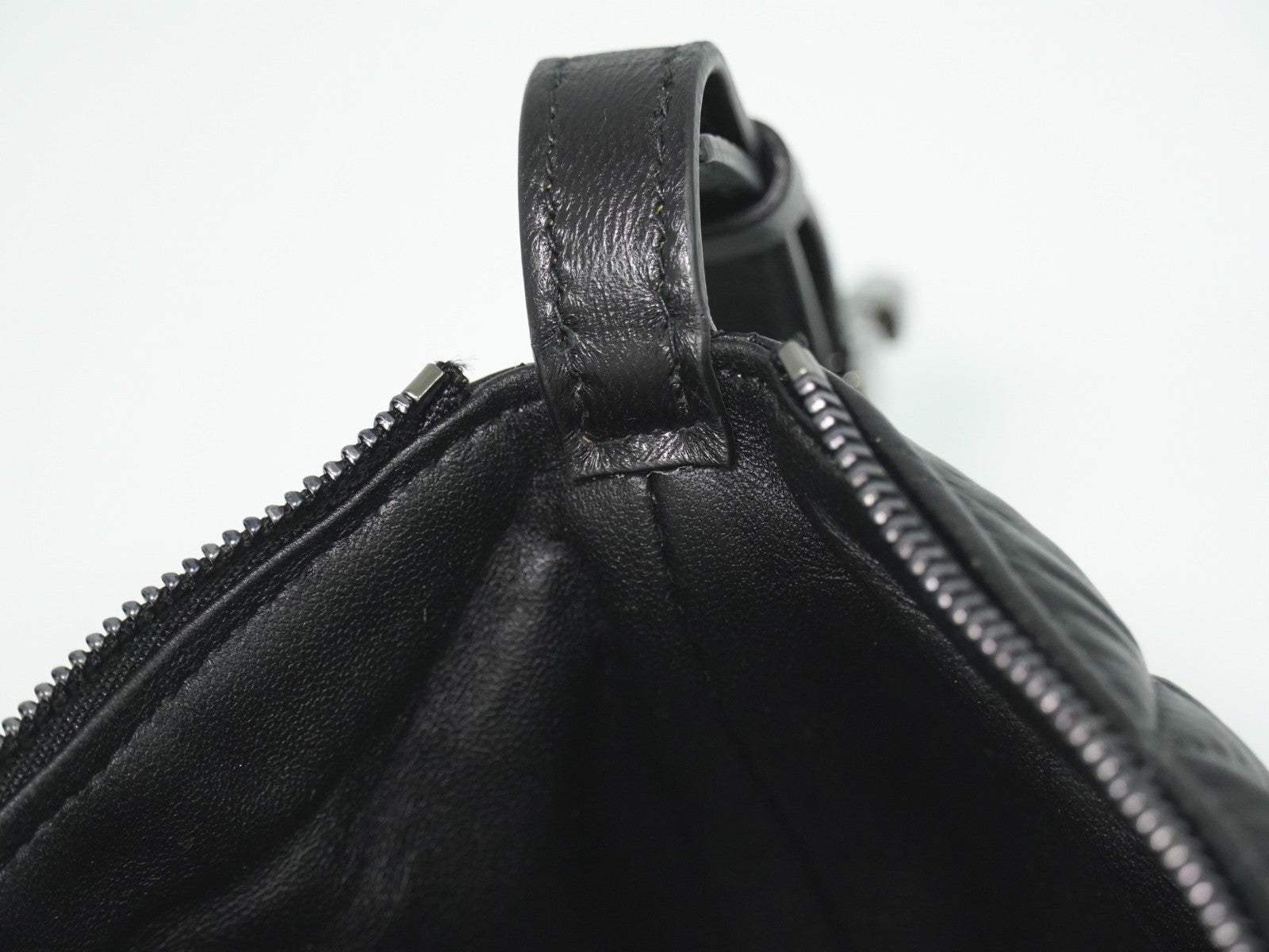Christian Dior DiorTravel Nomad Pouch Macrocannage Quilt Calfskin, Black, Leather, Clutch