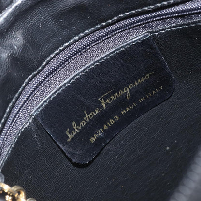 Salvatore Ferragamo Vara Bow camera Shoulder Bag Leather, BLACK, LEATHER, Shoulder bag