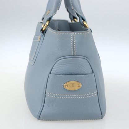 Celine Boogie Satchel Leather, BLUE, LEATHER, Handbag