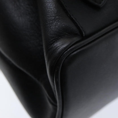 Gucci Vintage Bamboo Backpack Leather, Black, Leather, Backpack