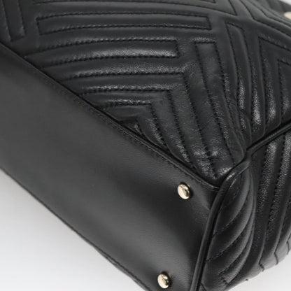 Bally Vintage Handbag Quilted Leather, BLACK, LEATHER, Handbag