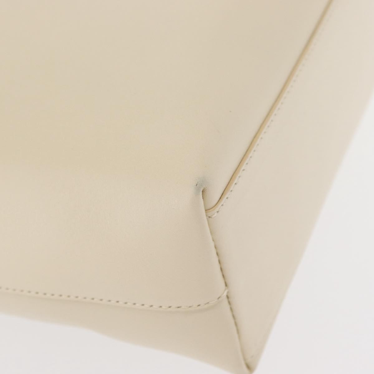 Prada Vintage Tote Leather, WHITE, LEATHER, Handbag