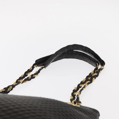 Bally Vintage Chain Shoulder Bag Quilted Leather, Black, Leather, Shoulder Bag