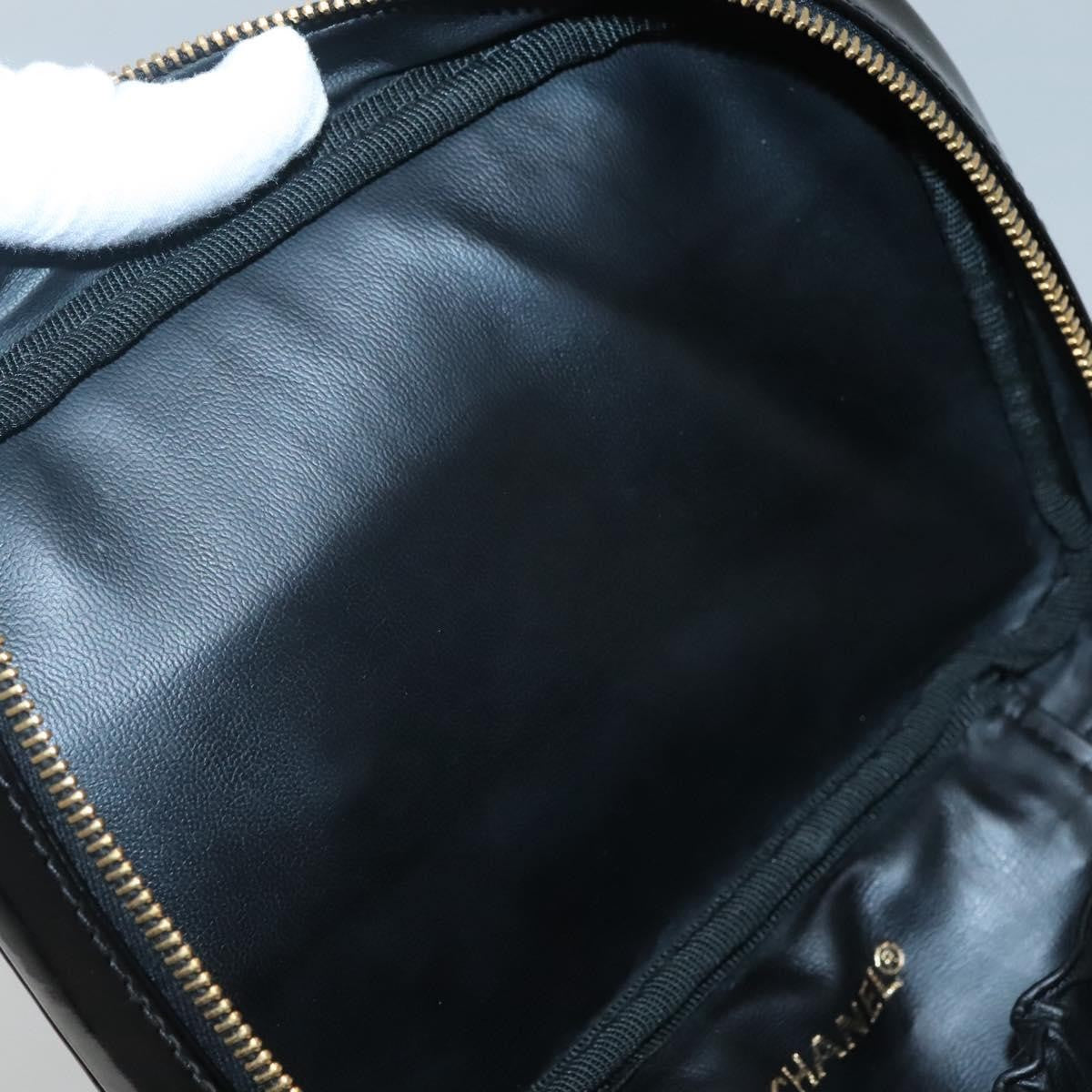 Chanel Vanity pouch Leather, BLACK, PATENT_LEATHER, Toiletry Case