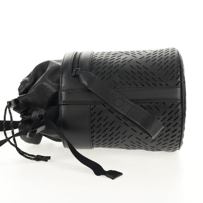 Bottega Veneta Paper Bucket Bag Perforated Leather, BLACK, LEATHER, Shoulder bag