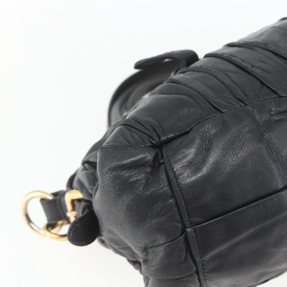 Prada Gaufre Convertible Satchel Nappa Leather, BLACK, LEATHER, Handbag