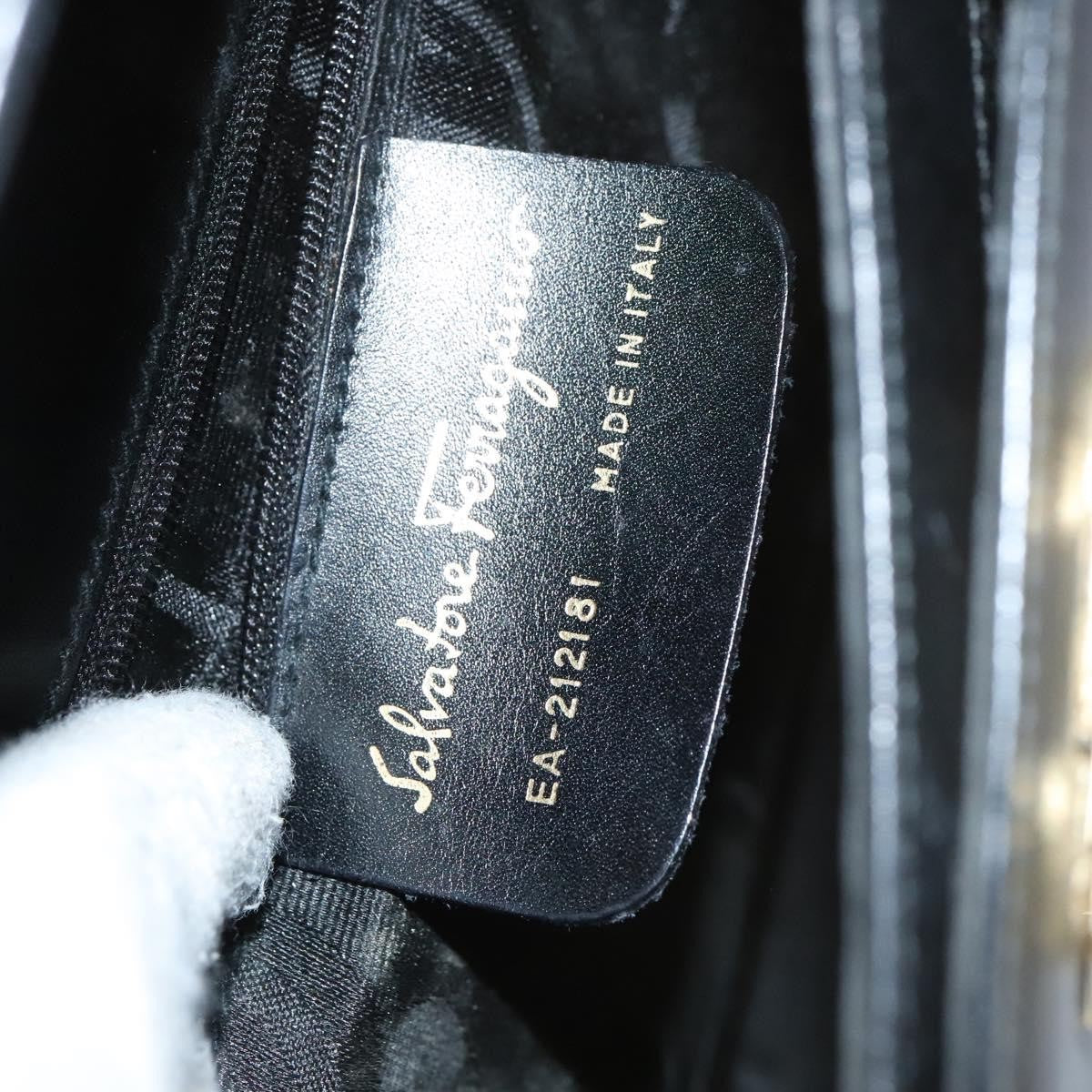 Salvatore Ferragamo Gancini Convertible Top Handle Bag Leather, BLACK, LEATHER, Handbag