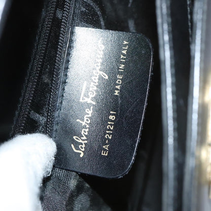 Salvatore Ferragamo Gancini Convertible Top Handle Bag Leather, BLACK, LEATHER, Handbag