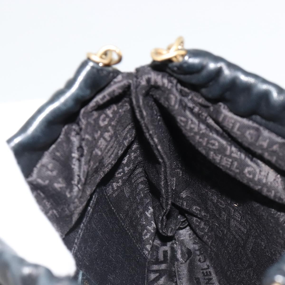 Chanel Chain Tote Leather, Black, Leather, Shoulder Bag