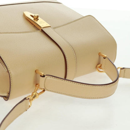 Celine 16 Top Handle Bag Grained Calfskin, BEIGE, LEATHER, Handbag