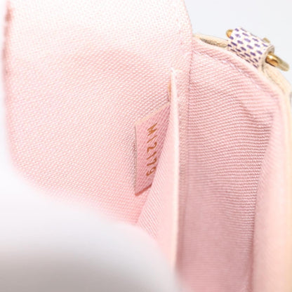 Louis Vuitton Felicie Pochette Damier, WHITE, CANVAS, Clutche & pouche