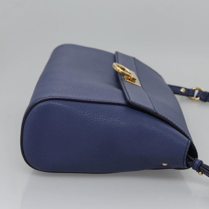 Salvatore Ferragamo Abbey Shoulder Bag Leather, BLUE, LEATHER, Shoulder bag