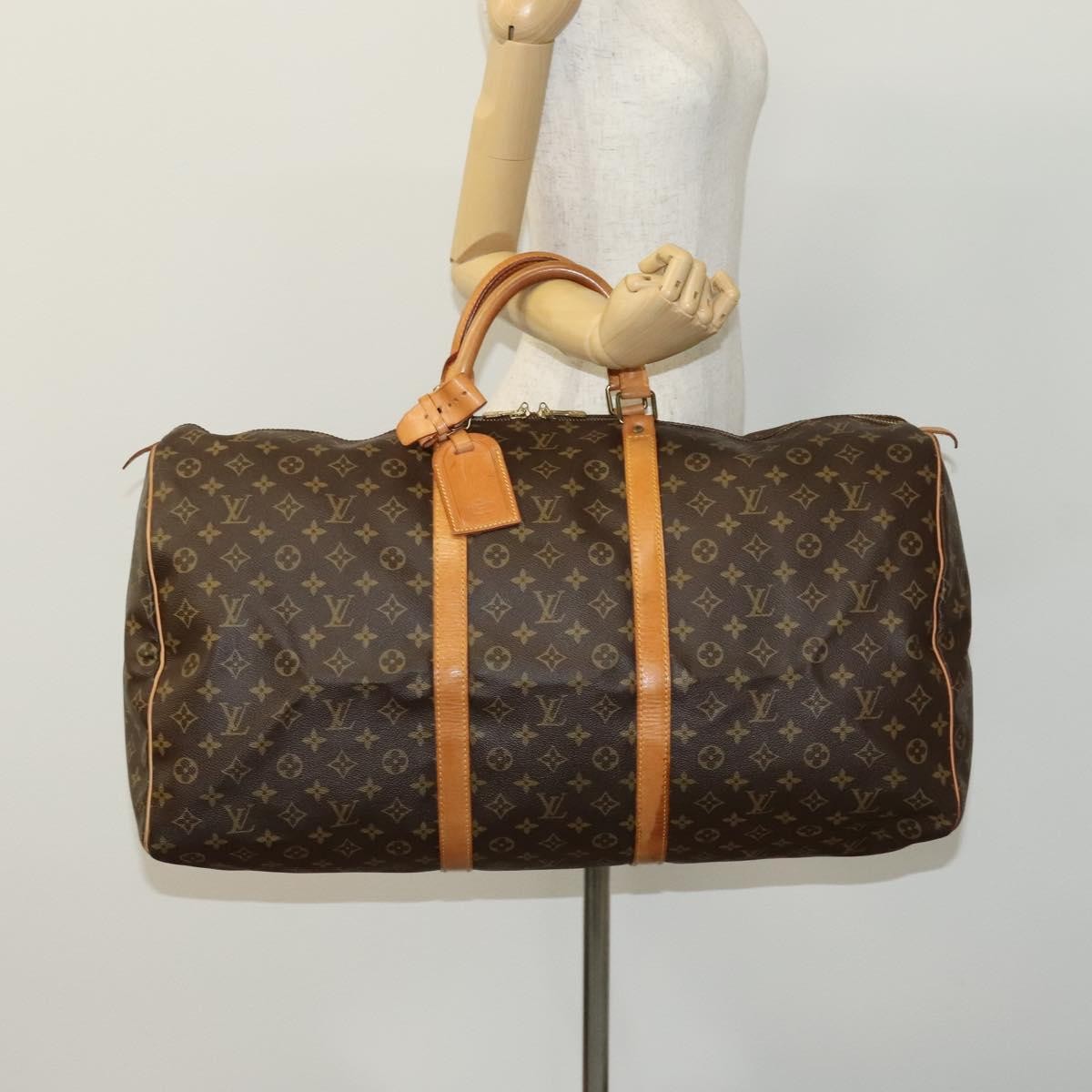 Louis Vuitton Keepall Bag Monogram Canvas, BROWN, CANVAS, Travel bag