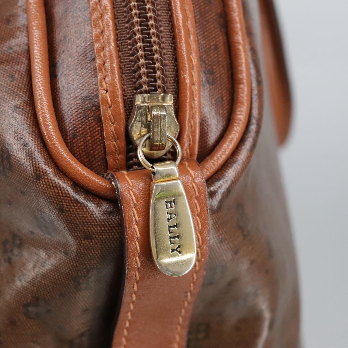 Bally Vintage Tote Bag Canvas, BROWN, CANVAS, Tote bag