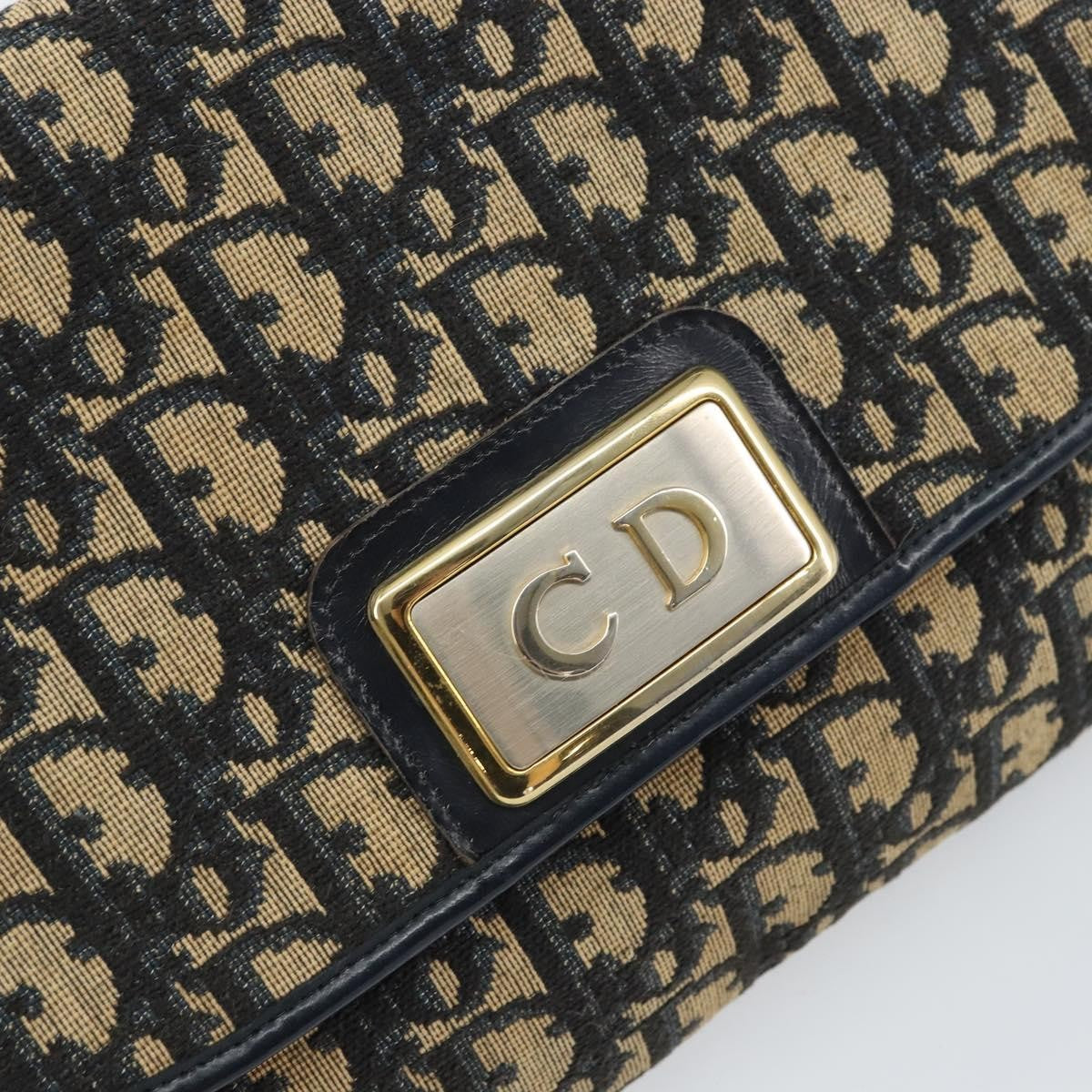 Christian Dior Vintage CD trotter Shoulder bag Canvas, NAVY, CANVAS, Shoulder bag