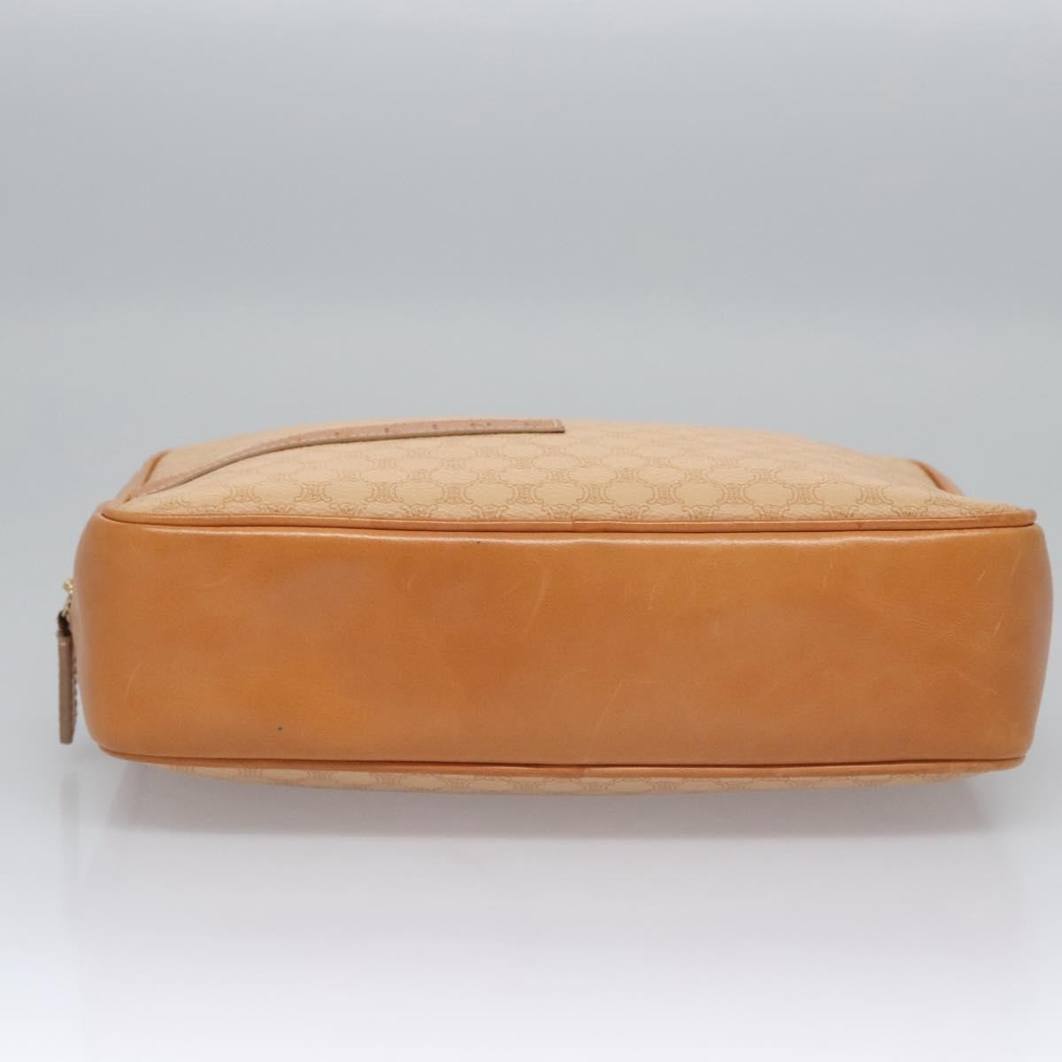 Celine Vintage Macadam Handbag Canvas and Leather, BEIGE, PVC, Handbag