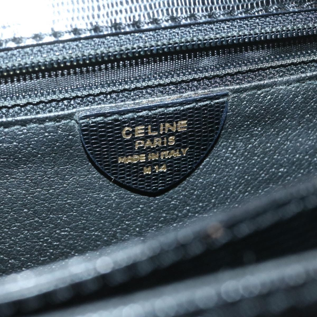 Celine Circle Logo Handbag Leather, BLACK, LEATHER, Handbag