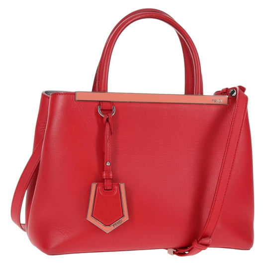 Fendi 2Jours Bag Leather, RED, LEATHER, Handbag