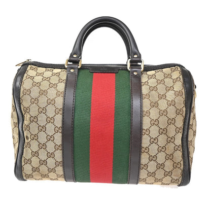 Gucci Vintage Web Boston Bag GG Canvas, BROWN, CANVAS, Handbag
