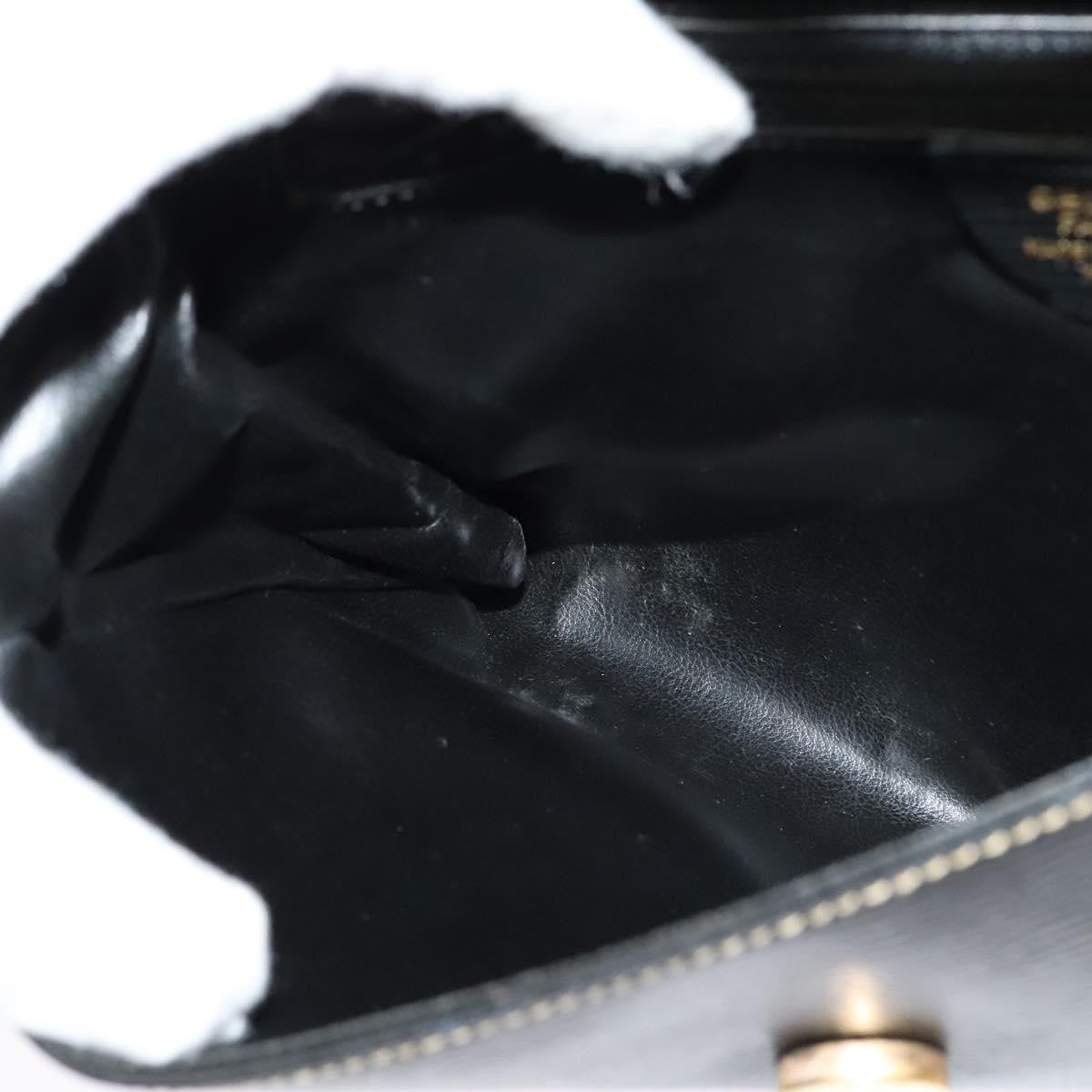 Celine Circle Logo Shoulder Bag Leather, Black, Leather, Shoulder Bag