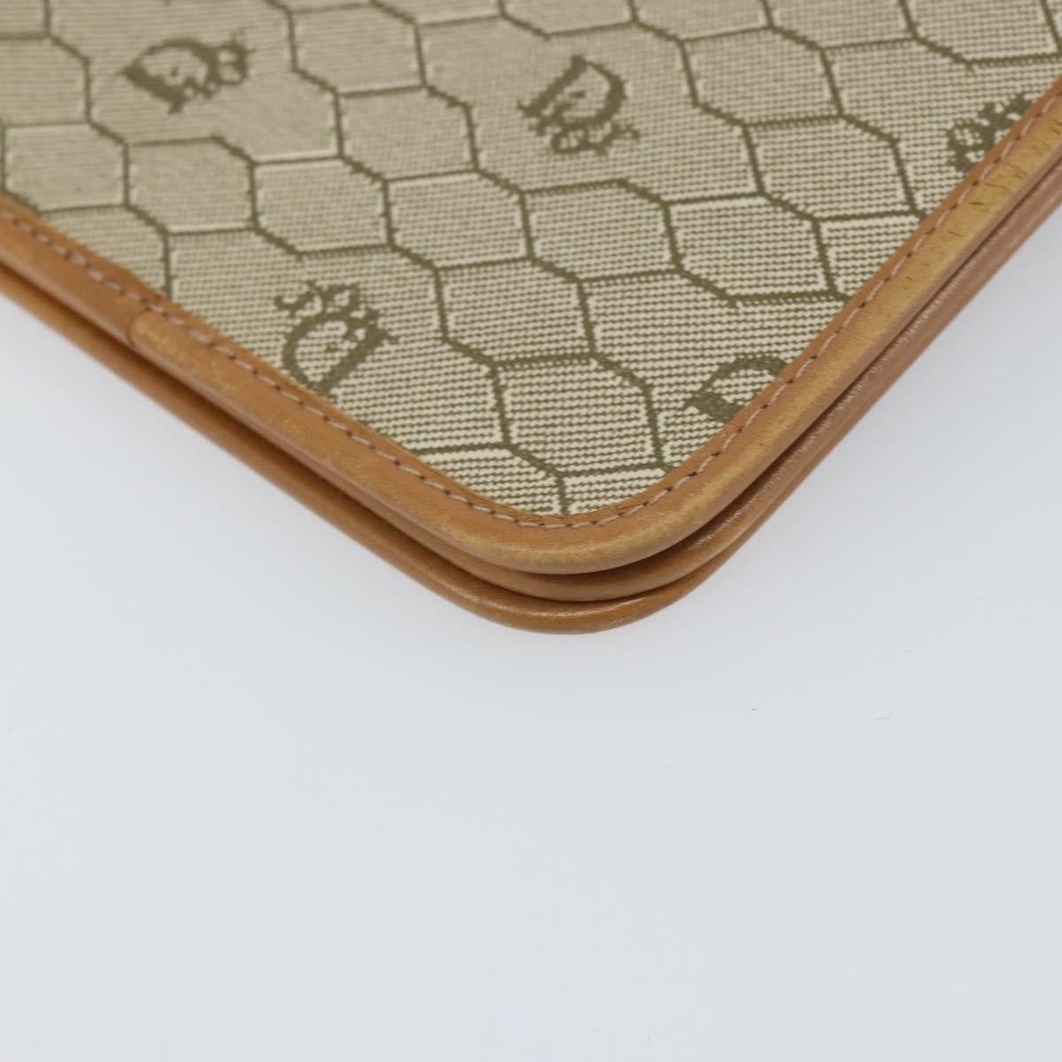 Christian Dior Vintage honeycomb clutch Canvas, BEIGE, CANVAS, Clutche & pouche